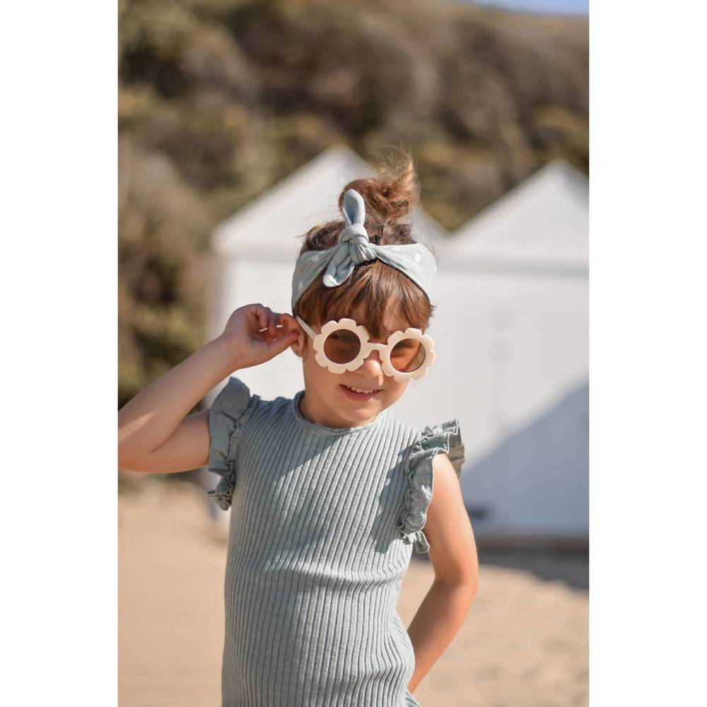 NEW DEAR MINI girls' ruffle blouse in blue gray